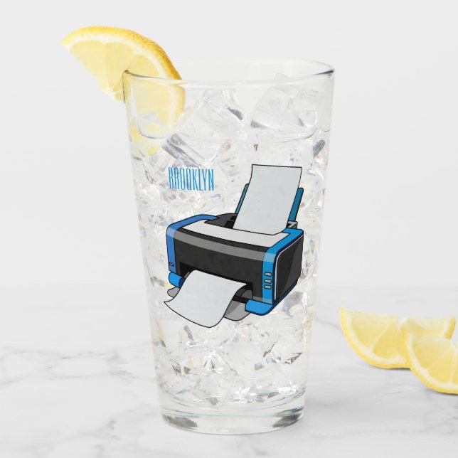 illustration av skrivarens tecknad glaskopp (Framsida Ice)