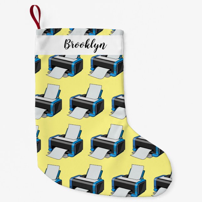 illustration av skrivarens tecknad liten julstrumpa (Framsidan)