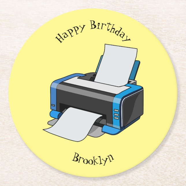 illustration av skrivarens tecknad underlägg papper rund (Framsidan)