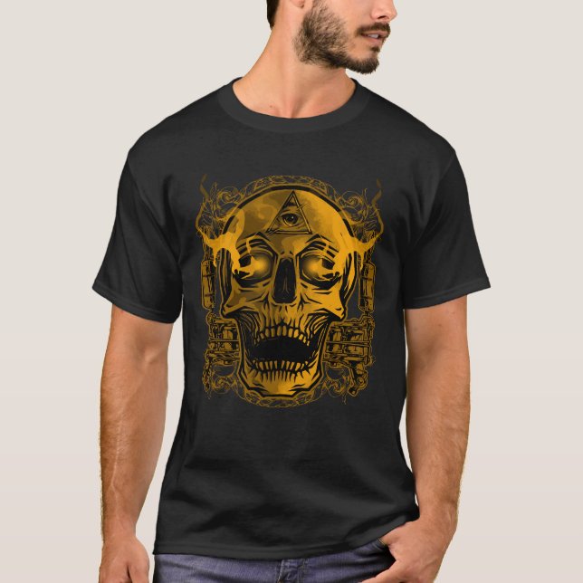 Illustration av skulltapp t shirt (Framsida)