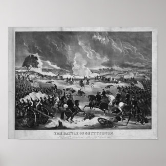 Illustration av slaget vid Gettysburg Poster
