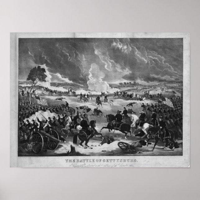 Illustration av slaget vid Gettysburg Poster (Framsidan)