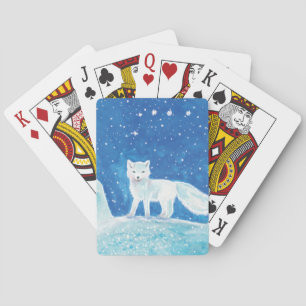 Illustration av småArktisk räv (Vulpes lagopus) Casinokort