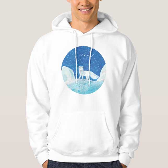 Illustration av småArktisk räv (Vulpes lagopus) Hoodie (Framsida)