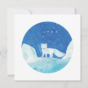 Illustration av småArktisk räv (Vulpes lagopus) Julkort