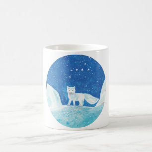 Illustration av småArktisk räv (Vulpes lagopus) Kaffemugg