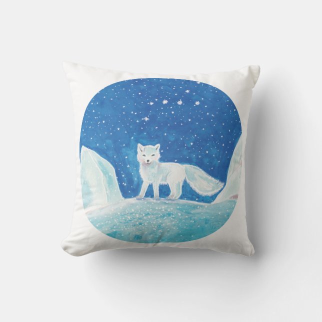 Illustration av småArktisk räv (Vulpes lagopus) Kudde (Framsida)