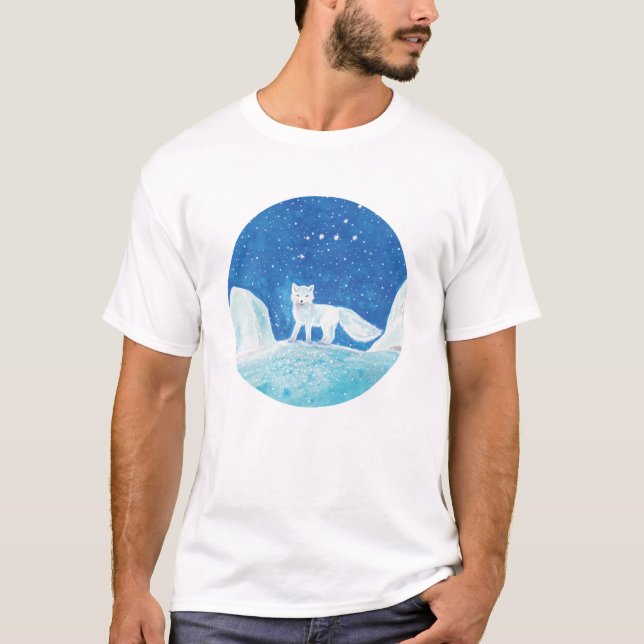 Illustration av småArktisk räv (Vulpes lagopus) T Shirt (Framsida)