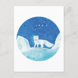 Illustration av småArktisk räv (Vulpes lagopus) Vykort