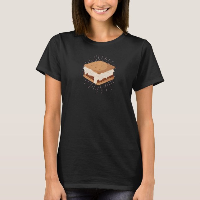 ILLUSTRATION AV S'MORES Camping Campfire-PM T Shirt (Framsida)