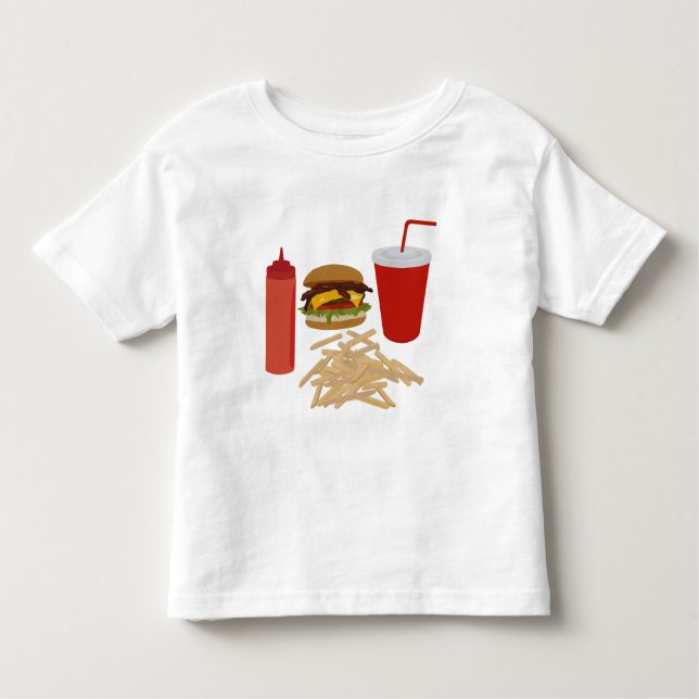 Illustration av snabba matburger-bilder t shirt (Framsida)