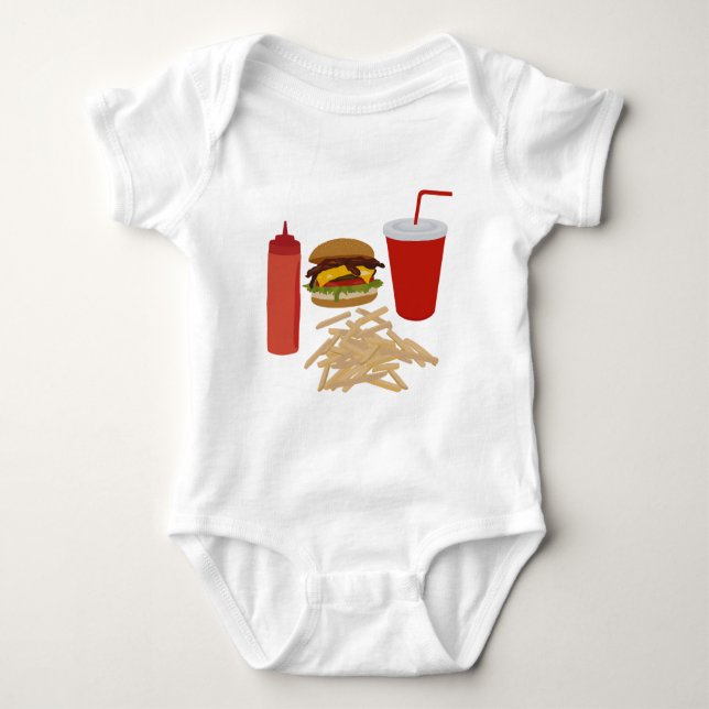 Illustration av snabba matburger-bilder t shirt (Framsida)
