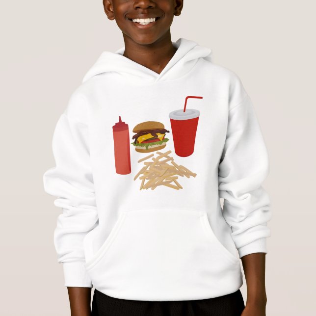 Illustration av snabba matburger-bilder t shirt (Framsida)