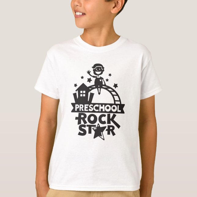 Illustration av sökta Rockstjärnor för förskola T Shirt (Framsida)