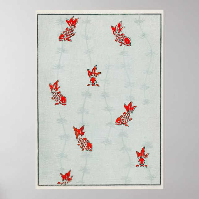 Illustration av sömlös Goldfish Poster (Framsidan)