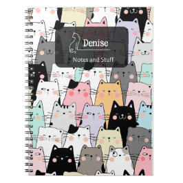 Illustration av sömlös katt anteckningsbok