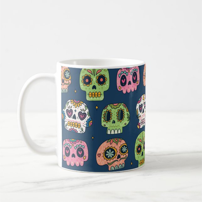 illustration av sömlös vintage i mönster kaffemugg (Vänster)