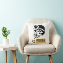 Illustration av sommartypografi kudde