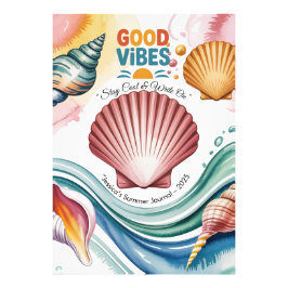 Illustration av sommarvibes Retro Beach Fototryck