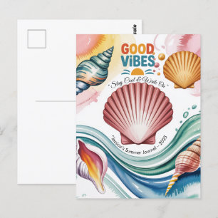 Illustration av sommarvibes Retro Beach Vykort