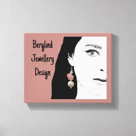 illustration av söt flicka ansikte snyggt mode canvastryck