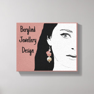 illustration av söt flicka ansikte snyggt mode canvastryck