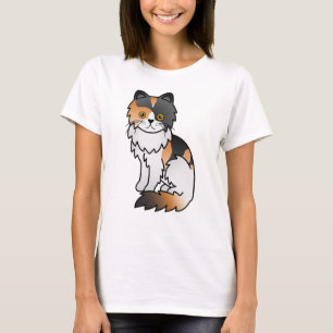Illustration av söt seriefigur av kalikot katt av  t shirt