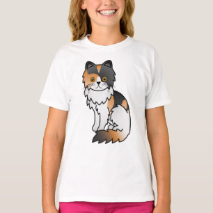 Illustration av söt seriefigur av kalikot katt av t shirt