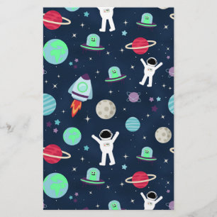 illustration av Space Mönster Brevpapper