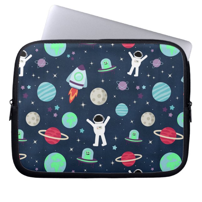 illustration av Space Mönster Laptop Fodral (Framsidan)