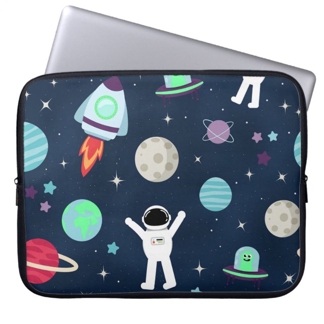 illustration av Space Mönster Laptop Fodral (Framsidan)
