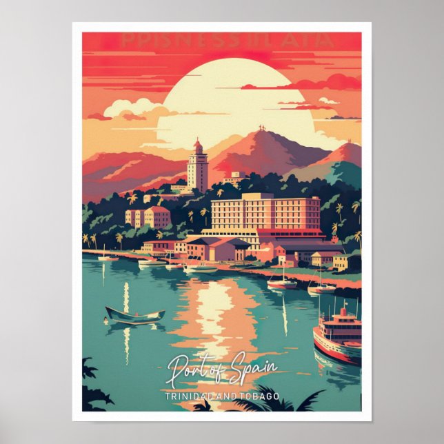 illustration av Spaniens hamn Travel Ställe Poster (Framsidan)