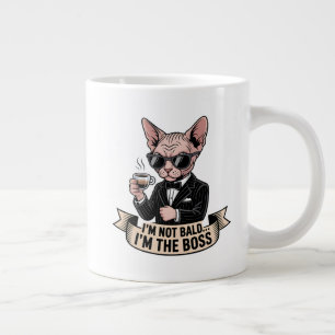 Illustration av Sphynx-katt och kaffe med boss-tem Jumbo Mugg