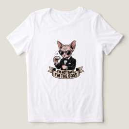Illustration av Sphynx-katt och kaffe med boss-tem T Shirt