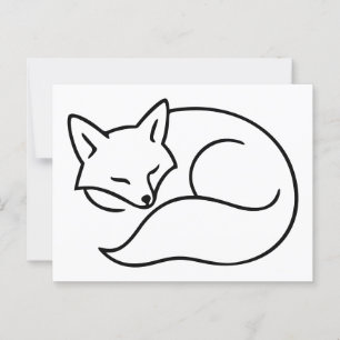 Illustration av spolande räv - Minimalistisk konst Vykort