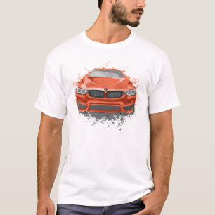 Illustration av sportbilar i Röda Färg T Shirt