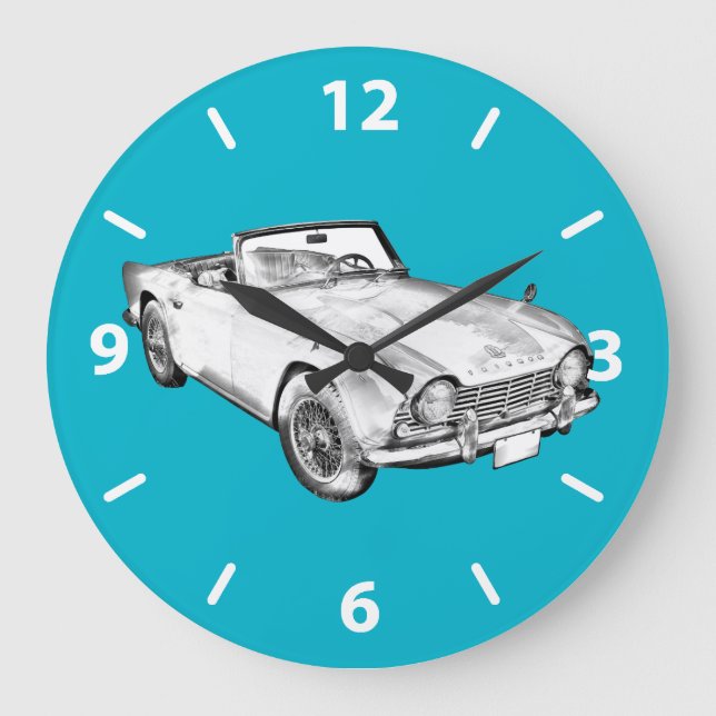 Illustration av sportbilen för triumf Tr4 Stor Klocka (Framsida)