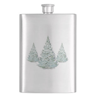 Illustration av Spruce Träd som täckts av snö Fickplunta