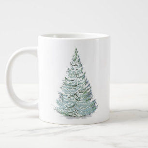 Illustration av Spruce Träd som täckts av snö Jumbo Mugg