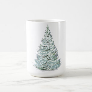 Illustration av Spruce Träd som täckts av snö Kaffemugg