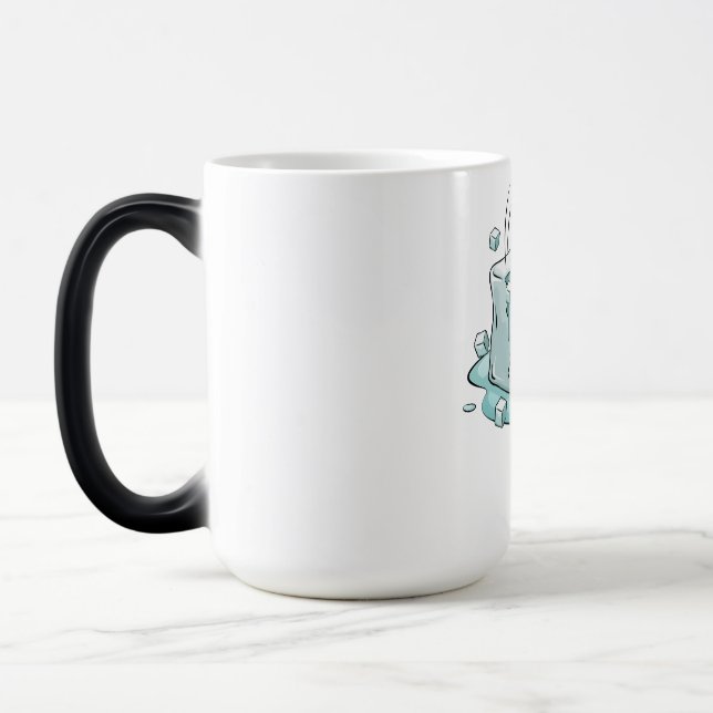 Illustration av sprucken iskub magisk mugg (Vänster)