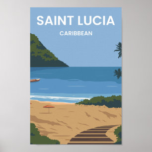 Illustration av Ställe i Saint Lucia-Västindien Poster