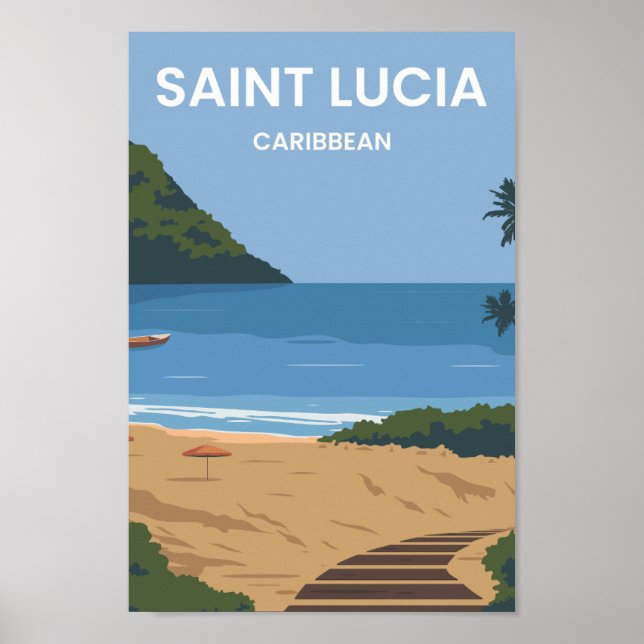 Illustration av Ställe i Saint Lucia-Västindien Poster (Framsidan)