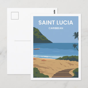 Illustration av Ställe i Saint Lucia-Västindien Vykort