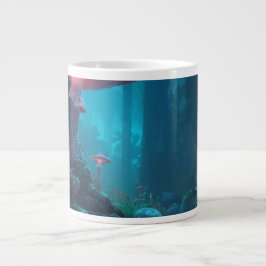 Illustration av stämningsfull skogssvamp på kaffek jumbo mugg