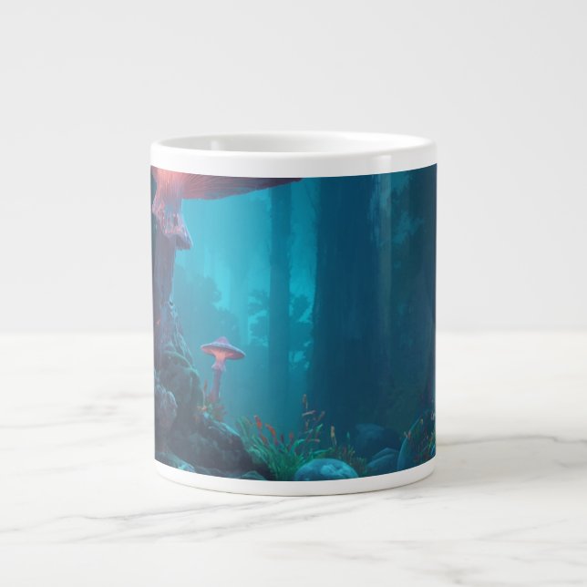 Illustration av stämningsfull skogssvamp på kaffek jumbo mugg (Framsidan)