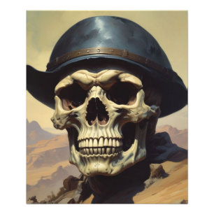 Illustration av Stil-målning för Skull Oljemålning Fototryck