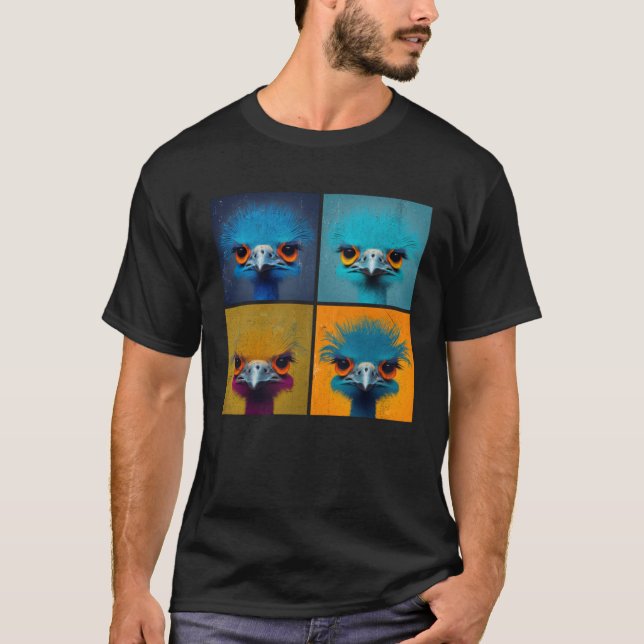 Illustration av strutsfåglar Färgämnen Kvinnor 1 T Shirt (Framsida)