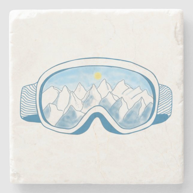 Illustration av Sunny Mountain Ski Goggles Stenunderlägg (Framsidan)