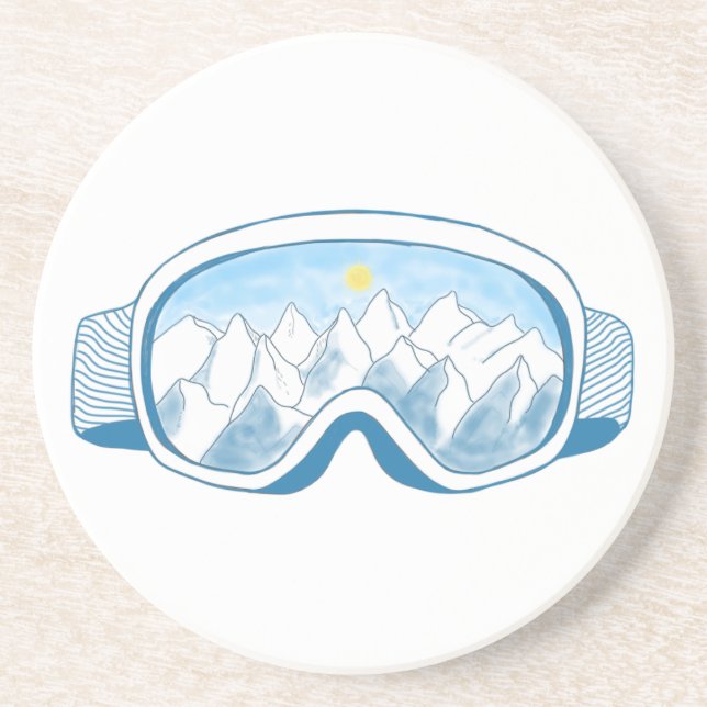 Illustration av Sunny Mountain Ski Goggles Underlägg (Framsidan)